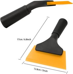 img 2 attached to FOSHIO Small Squeegee: 5 Inch Yellow Rubber Blade Mini Wiper for Window Tinting, Mirror, Glass, and More - Non-Slip Handle Window Cleaner Tool