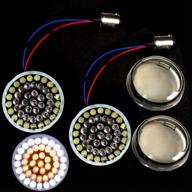 2-inch bullet white/amber 45-led turn signal light inserts 1157 socket compatible&smoked lens for harley sportster touring dyna softail 2011-2018 … logo