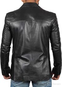 img 1 attached to 🧥 FJackets Leather Blazer For Men - Genuine Lambskin Black & Brown Casual Jacket Coats