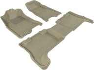 3d maxpider complete set custom fit all-weather floor mat for select chevrolet colorado models - kagu rubber (tan) logo