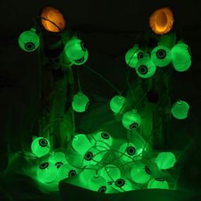 img 2 attached to 30 LED Green Halloween Eyeball String Lights With Remote, Waterproof Battery Operated Fairy Lights For Indoor/Outdoor Party, Christmas, And Halloween Decorations - 8 Modes Available - ILLUMINEW