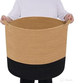 img 3 attached to 🧺 Top-rated Cotton Rope Storage Basket for Kids' Home Store - Ideal for Nursery Furniture