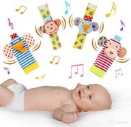 🧦 developmental baby rattle socks and foot finder set - stimulating toys for infants 0-12 months - ideal for baby girls & boys logo