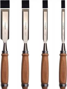 img 4 attached to Premium 4-Piece Wood Chisel Set With Durable Chrome Vanadium Steel And Beech Handles - Ideal For Woodworking!