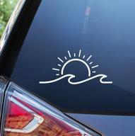 🌞 blue giraffe decal - sun & wave 7" car sticker for beach lovers логотип