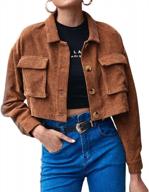 винтажная женская вельветовая куртка 70-х: кардиган на пуговицах с длинным рукавом, воротник с лацканами и стиль y2k - perfect streetwear coat логотип