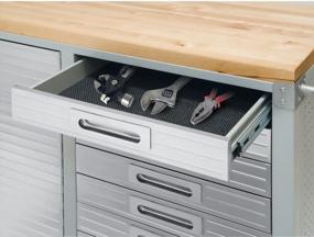 img 2 attached to Seville Classics UltraHD 12-Drawer Lockable Rolling Cabinet Workbench, 72" X 20" X 37.5", Granite Gray