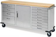 seville classics ultrahd 12-drawer lockable rolling cabinet workbench, 72" x 20" x 37.5", granite gray логотип