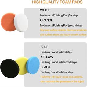 img 1 attached to 🚗 10-Piece Polishing Buffing Pads Kit - 6 Inch Car Polishing Wheel for Drill, Car Foam Drill Buffer Sponge Pads Kit with M14 Drill Adapter for Car Care Polisher Boat Waxing Polishing Sealing Glaze