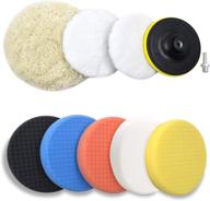 🚗 10-piece polishing buffing pads kit - 6 inch car polishing wheel for drill, car foam drill buffer sponge pads kit with m14 drill adapter for car care polisher boat waxing polishing sealing glaze логотип