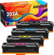 🖨️ amstech 4-pack toner cartridge replacement for hp m281fdw - compatible with hp laserjet pro mfp m281fdw m254dw m281cdw m254 printer (black cyan yellow magenta) logo