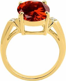 img 2 attached to 10K Yellow Gold Garnet And Diamond Ring For Women - 5.75 Carat Prong Set By MauliJewels
