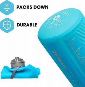 img 3 attached to HydraPak Flux Collapsible Water Bottle For Backpacking (1 Liter) - BPA-Free, Lightweight, Twist-Off Cap - Malibu Blue