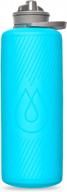 hydrapak flux collapsible water bottle for backpacking (1 liter) - bpa-free, lightweight, twist-off cap - malibu blue logo