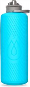 img 4 attached to HydraPak Flux Collapsible Water Bottle For Backpacking (1 Liter) - BPA-Free, Lightweight, Twist-Off Cap - Malibu Blue