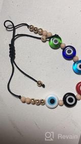 img 4 attached to 🔮 Vibrant Evil Eye Beaded Bracelet: Handmade Rainbow Resin Eyes | Turkish Amulet Jewelry for Good Luck | Adjustable Braided String Bracelet