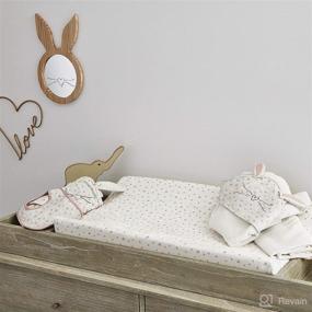 img 2 attached to 🐇 ED Ellen DeGeneres Cotton Tail - Soft Plush Velboa Changing Pad Cover with Multi-Colored Hearts & Dots, White, Rose, Aqua, Coral