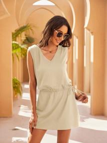 img 1 attached to Hount Women'S Deep V-Neck Beach Cover Up Dress: Stylish And Versatile For The Summer