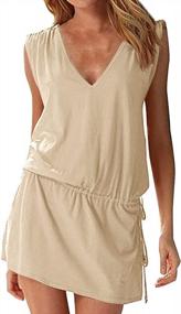 img 4 attached to Hount Women'S Deep V-Neck Beach Cover Up Dress: Stylish And Versatile For The Summer
