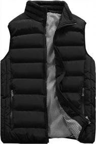 img 4 attached to 🧥 Vcansion Men's Padded Jacket Coat Vest with Casual Stand Collar for Outdoor Activities