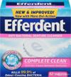 efferdent anti bacterial denture cleanser tablets oral care for denture care logo