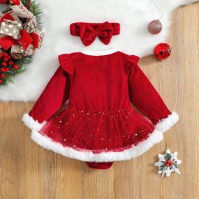img 2 attached to Adorable Toddler Girl Christmas Dress With Festive Tulle Tutu Skirt And Long Sleeves For A Princess Holiday Look