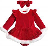 очаровательное рождественское платье для девочки с праздничной юбкой-пачкой из тюля и длинными рукавами для праздничного образа принцессы логотип