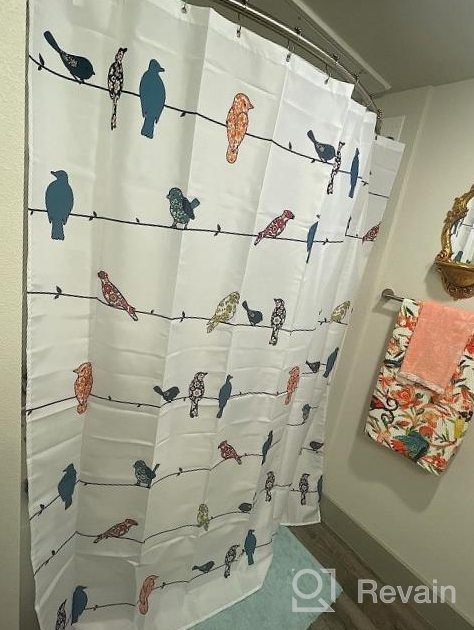 img 1 attached to Cute & Funny Animal Shower Curtain - LIVILAN Bird With Flowers Decor For Bathroom, 72Wx72H Inch review by Jason Gay