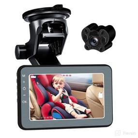 img 4 attached to 👶 VEKOOTO Baby Car Recorder with 5" HD Display, Night Vision, and Wide View - Crystal Clear Baby Car Camera Monitor with Stable Sucker Bracket for Easy Observation & Recording of Baby's Movements