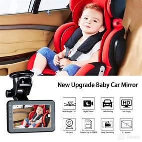 img 2 attached to 👶 VEKOOTO Baby Car Recorder with 5" HD Display, Night Vision, and Wide View - Crystal Clear Baby Car Camera Monitor with Stable Sucker Bracket for Easy Observation & Recording of Baby's Movements