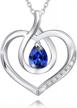 agvana sterling silver heart pendant necklace with genuine/ created birthstone - ideal valentine's day, anniversary, birthday, or mother's day gift for women and girls, forever love jewelry logo