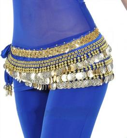 img 2 attached to Shimmer And Shake In Style: MUNAFIE Women'S Belly Dance Coin Belt Hip Scarf