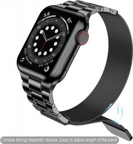 img 2 attached to Wolait Stainless Steel Band Compatible With Apple Watch 49Mm 45Mm 44Mm 42Mm 41Mm 40Mm 38Mm,Upgraded Metal Mesh Adjustable Magnetic Loop Replacement Bands For IWatch Ultra Series 8/7/6/5/4/3/SE