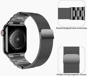 img 3 attached to Wolait Stainless Steel Band Compatible With Apple Watch 49Mm 45Mm 44Mm 42Mm 41Mm 40Mm 38Mm,Upgraded Metal Mesh Adjustable Magnetic Loop Replacement Bands For IWatch Ultra Series 8/7/6/5/4/3/SE