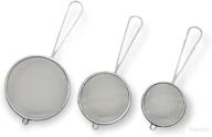 3 piece multi purpose steel mini strainer logo