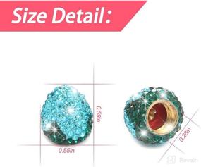 img 3 attached to 🍓 Sparkling Blue1 Car Wheel Tire Valve Caps: Handmade Strawberry Bling Crystal Rhinestones, Universal Chrome, Dustproof Car Accessories for Women and Men