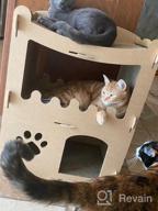 картинка 1 прикреплена к отзыву Large Cat House For Cats & Kitties - Petique Feline Penthouse Three Level Cardboard Kitty House от Ken Lawson