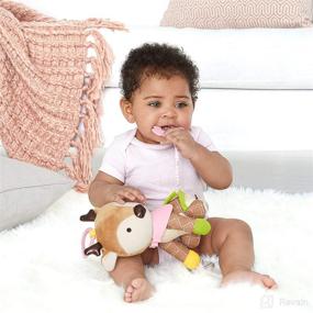 img 1 attached to SEO-friendly: Skip Hop Bandana Buddies Baby Activity Teething Toy - Multi-Sensory Rattle & Textures, Deer
