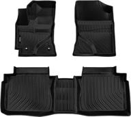 viwik all weather floor mats for 2014-2019 corolla sedan - full set front & rear, tpe black logo