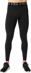 img 4 attached to мужские компрессионные штаны, тайтсы для бега, леггинсы для тренировок с карманом | Спортивные штаны для йоги Yuerlian Cool Dry, 1 или 3 шт. в упаковке