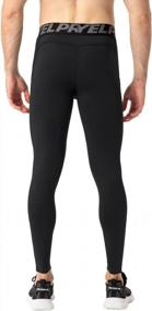 img 2 attached to мужские компрессионные штаны, тайтсы для бега, леггинсы для тренировок с карманом | Спортивные штаны для йоги Yuerlian Cool Dry, 1 или 3 шт. в упаковке