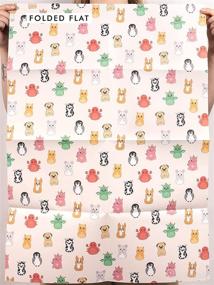 img 3 attached to 🎁 Cute Baby Animals Wrapping Paper - 6 Sheets of Colourful Gift Wrap for Kids - Puppy Penguin Cow - Girls and Boys - Children's Gift - Baby Shower - Eco-Friendly & Recyclable