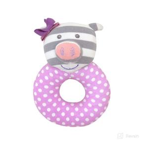 img 1 attached to 🐷 Apple Park Organic Farm Buddies - Penny Pig Teething Rattle: 100% Organic Cotton Baby Toy for Infants - Safe, Hypoallergenic Option