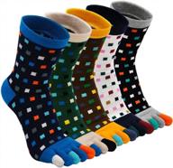 🧦 caidienu men's cotton toe socks: comfortable running five finger crew socks логотип