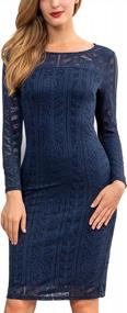 img 4 attached to Floral Lace Bodycon Dress With Long Sleeves Perfect For Cocktail Parties - Women'S Fashion