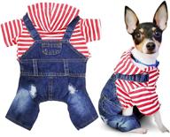 🐕 sild pet denim jumpsuit: stylish medium small dog jeans hoodie in cool blue coat – classic jacket, puppy blue vintage washed vests логотип