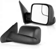 зеркала для буксировки eccpp для dodge ram 1500/2500/3500 — черные, ручное управление, откидной комплект без подогрева для стороны водителя и пассажира — модели 2003–2008 гг. логотип