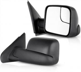 img 4 attached to Зеркала для буксировки ECCPP для Dodge Ram 1500/2500/3500 — черные, ручное управление, откидной комплект без подогрева для стороны водителя и пассажира — модели 2003–2008 гг.