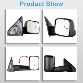 img 1 attached to ECCPP Towing Mirrors For Dodge Ram 1500/2500/3500 - Black Manual Control, Non-Heated Flip-Up Set For Driver & Passenger Side - 2003-2008 Models