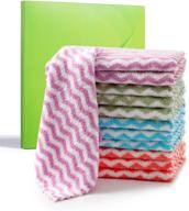 🧽 microfiber cleaning cloth, 12-pack, 10x10 inches, for drying, auto detailing, kitchens, bathrooms, offices, kitchen towels and dishcloths set - pink, green, blue, purple логотип